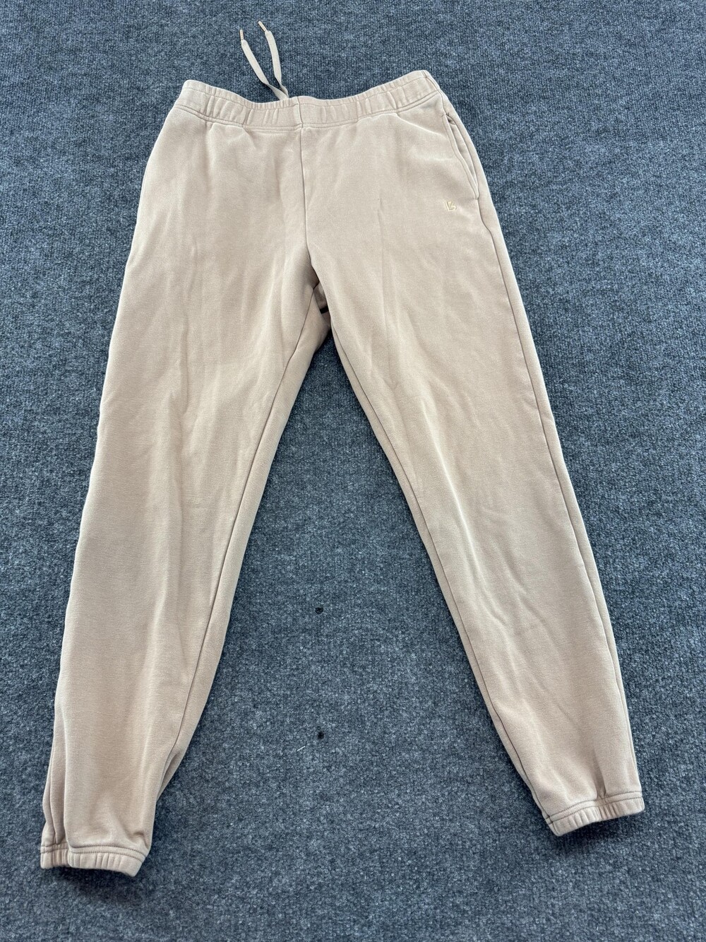 Buffbunny Collection Sweatpants Womens Medium Beige Fleece Joggers Elastic Waist